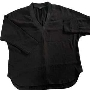 Worth New York Top Womens P XX Small Black V Neck Tunic Top Oversized